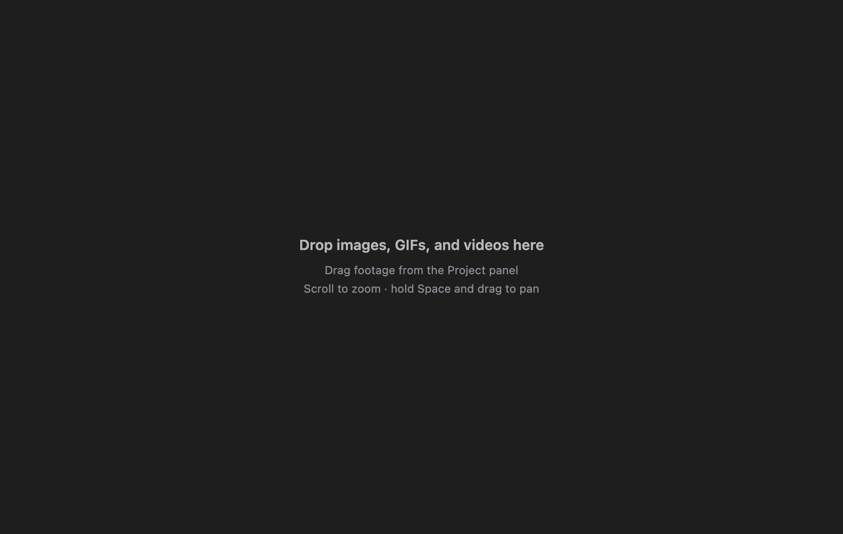 The empty MotionRef panel: drop images, GIFs, and videos here